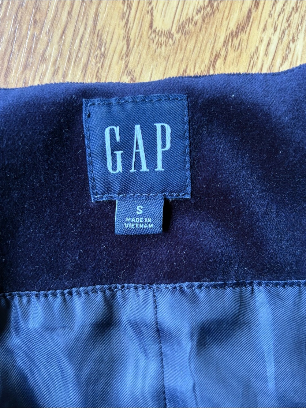 GAP Velvet Button Vest Waistcoat Navy Blue Office Tailored Layering Sz S - Picture 4 of 12